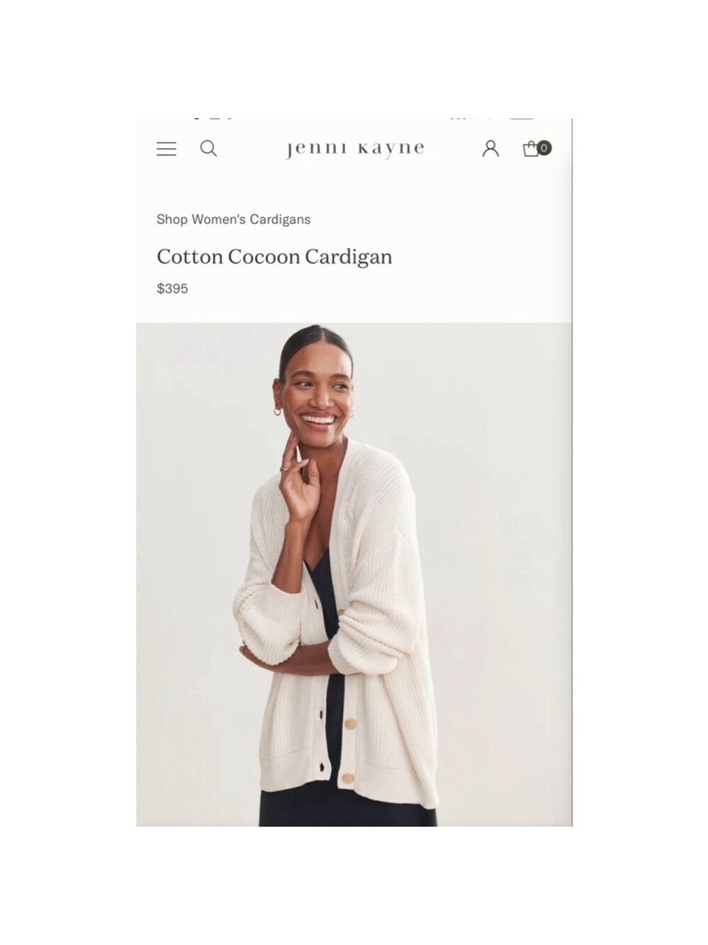 NWT Jenni Kayne Cotton Cocoon Cardigan Ivory XS (Fits up to xl!) - Picture 2 of 6